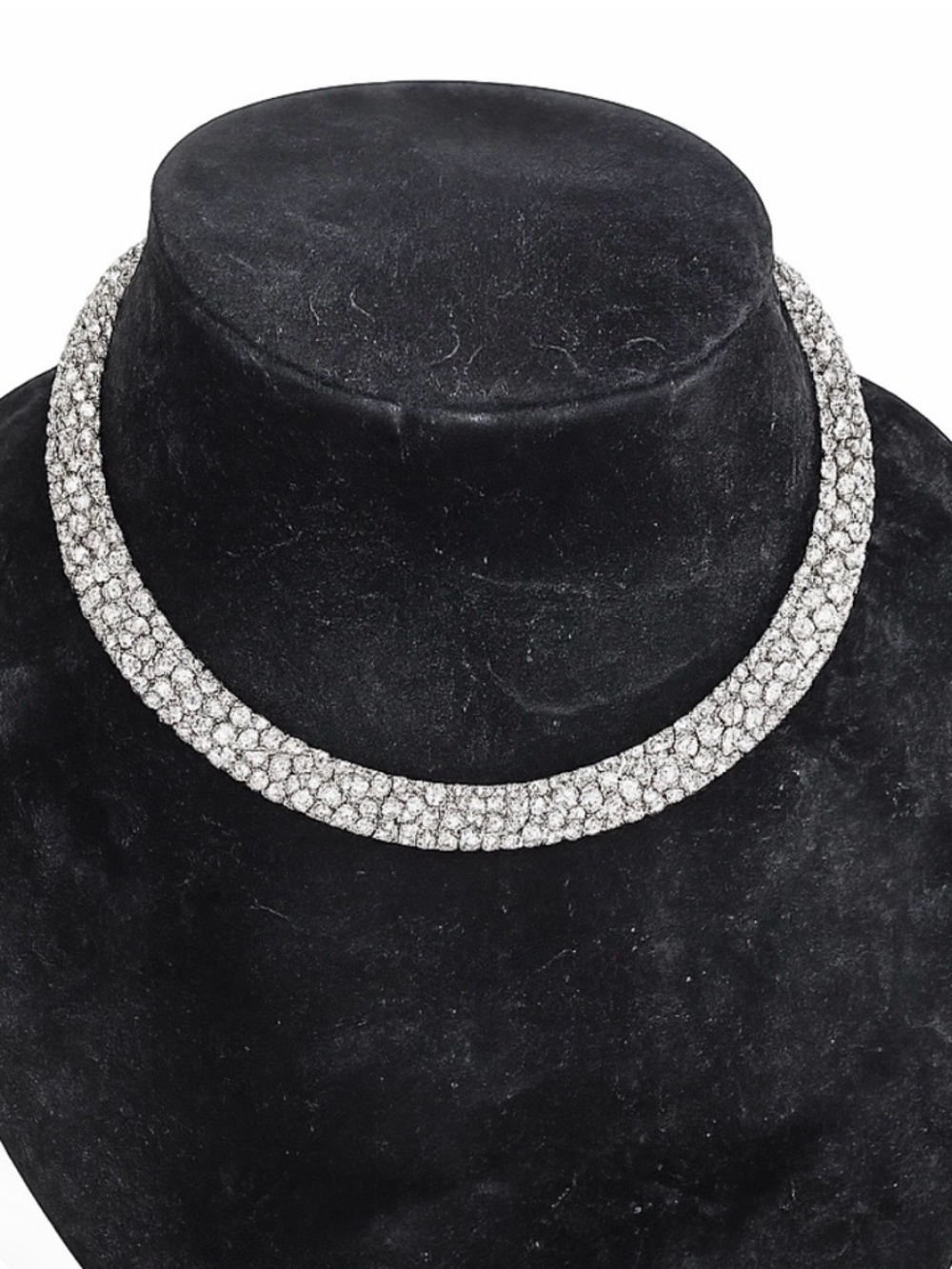 Crystal Pavé Choker Necklace - Silver